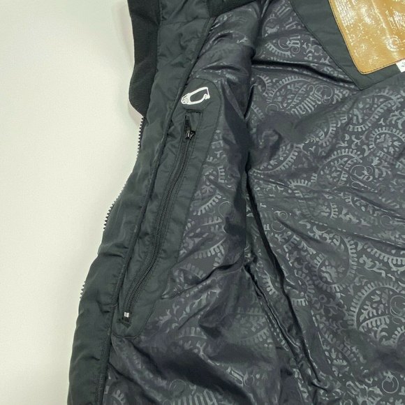 Billabong Womens Hooded Jacket Size M Vest Black Pockets Outwear Style Skii Doo - Picture 7 of 10